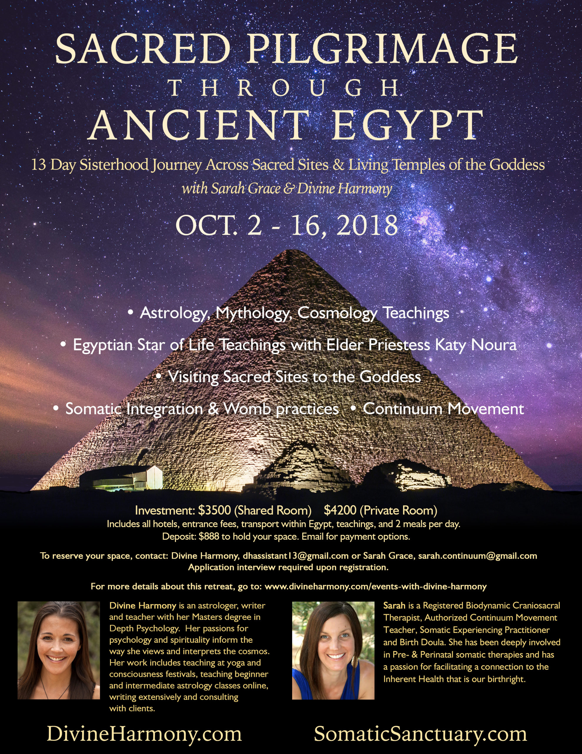Serpentine Sisterhood gathering in Egypt:  October 2nd-16th 2018